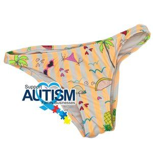 2/$24 💥🆕 Sugar Coast Striped Hipster Orange/White Swim Bikini | Size XS | 511